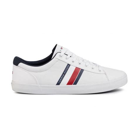 tommy hilfiger white striped sneakers